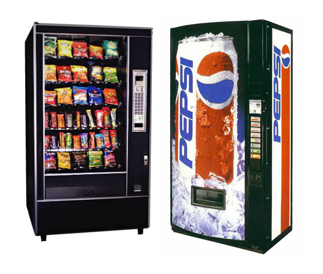 Snack machine and Pepsi soda machine — the pair included with every location